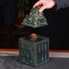 Dragon Seal Jade Ceramic Wine Bottle - 3-Jin Capacity, Decorative Wine Jar for Household Storage