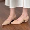Fashion Fashionable simple hot selling Single Shoes Women's Autumn New Vintage Pointed Toe Shallow Mouth One Strap Low Heel Shoes