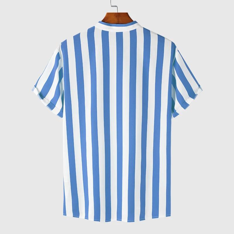 Frühling Sommer Männer Casual Streifen Hemd Männer Kleidung Mode Revers Strickjacke