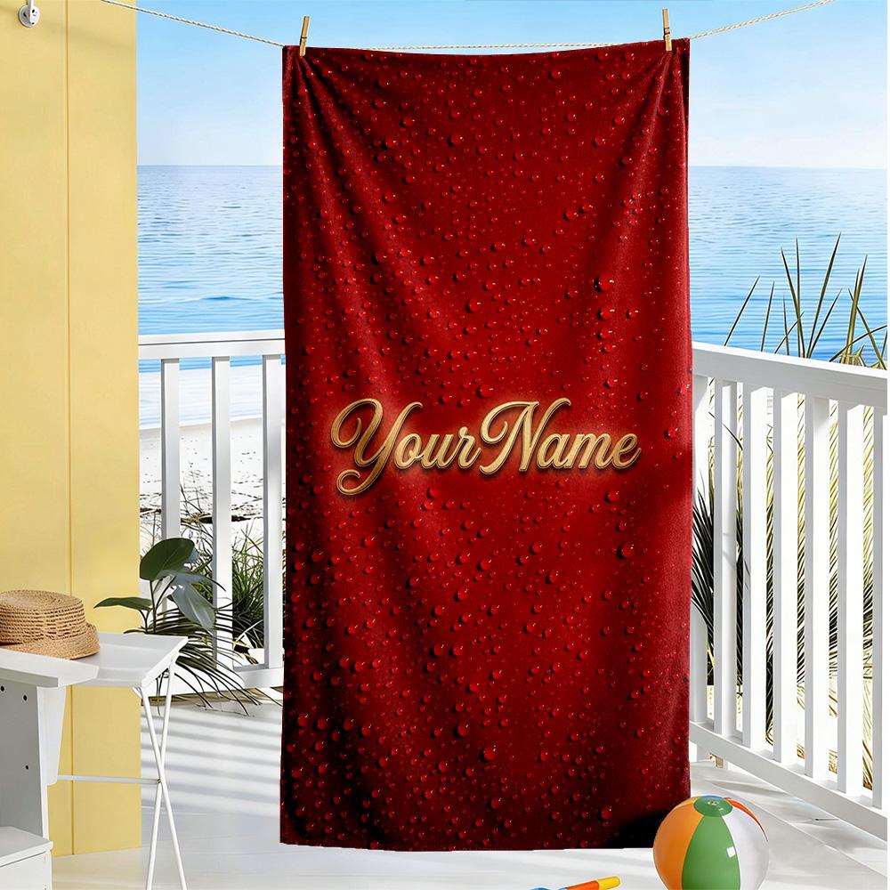 Rose Personalized Name Beach Towel High Absorbency & Quick-Dry Perfect for Traveling Yoga Camping and Swimming