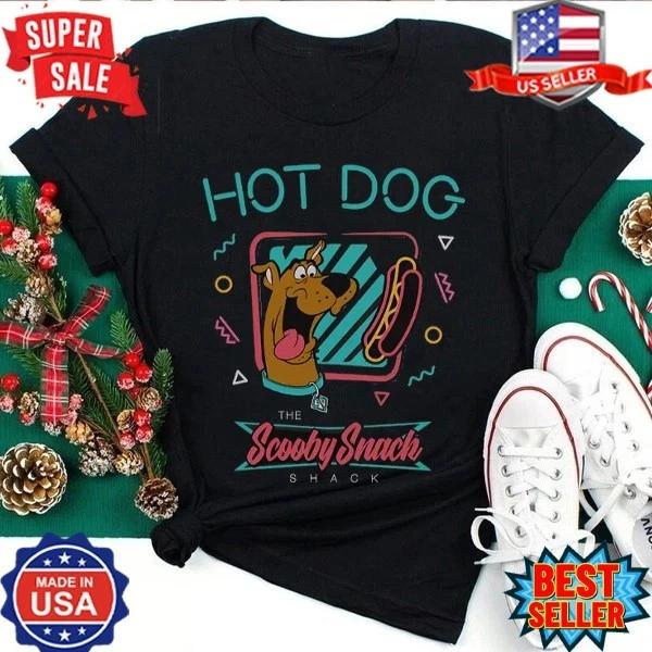Scooby-Doo Hot Dog Scooby Snack T-Shirt Scooby-Doo Christmas T-Shirt, S-5XL 4XL