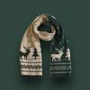 Red Christmas tree knitted scarf female autumn and winter warm versatile student couple Christmas gift green wool scarf