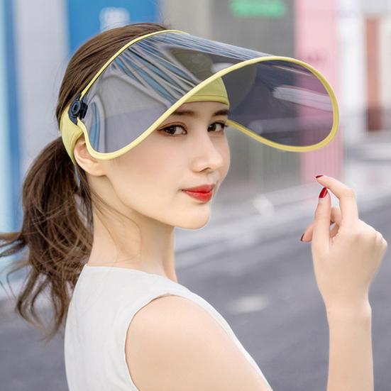 Damen Sommer Anti-UV Abnehmbare Sonnenblende Kappe Breiter Rand Outdoor Hut