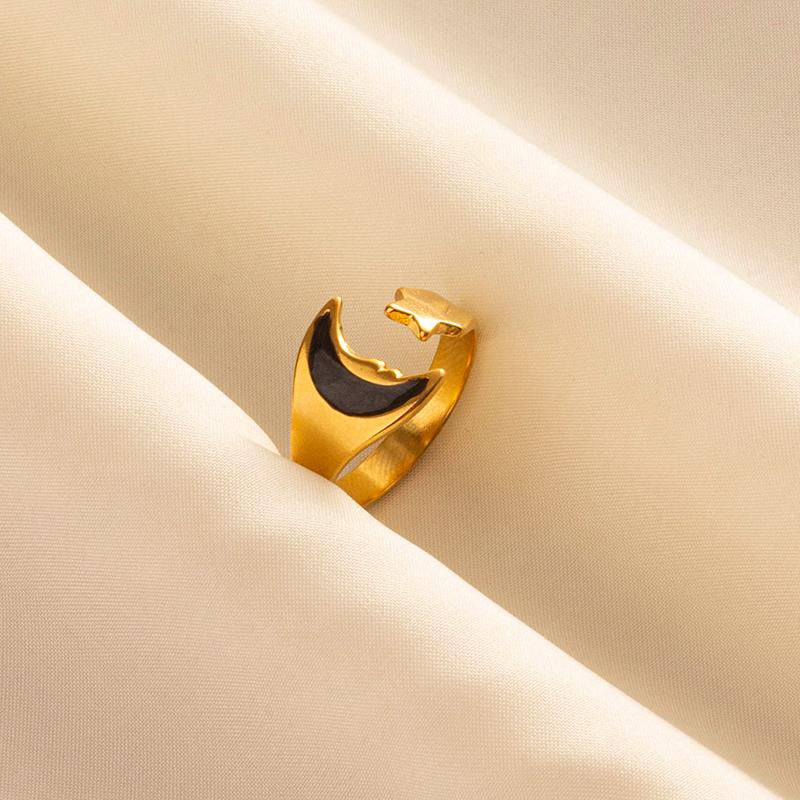 

1/3pcs Korean Trendy Star Moon Combination Drip Oil Flower Ring for Woman Girls Party Jewelry Gifts Charm Fashion Accessories adjustable
