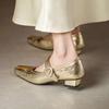 Krazing Pot Sheep Skin Summer Spring Autumn Low Heels Women Square Toe Mary Janes Shallow Pumps