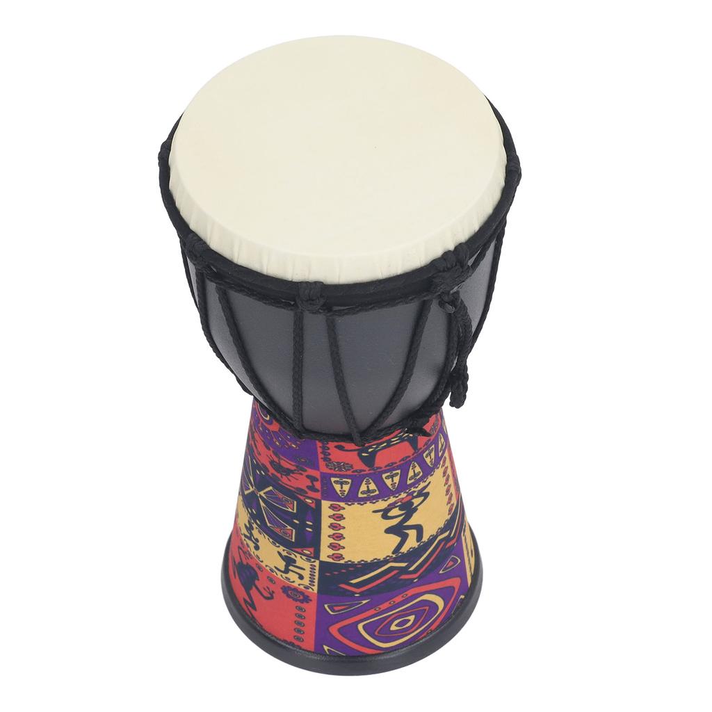 4 Inch African Hand Drum Painted Design Artificial Sheepskin Percussion Drum for DIY and Daily