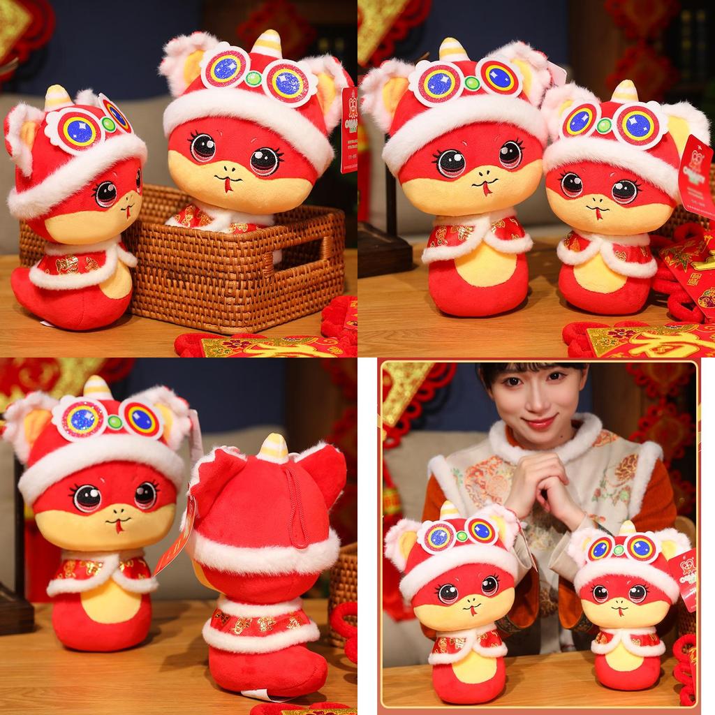 Adorable 2025 Year Of The Snake Plush Toy With Traditional Tang Suit Design For New Year Celebration