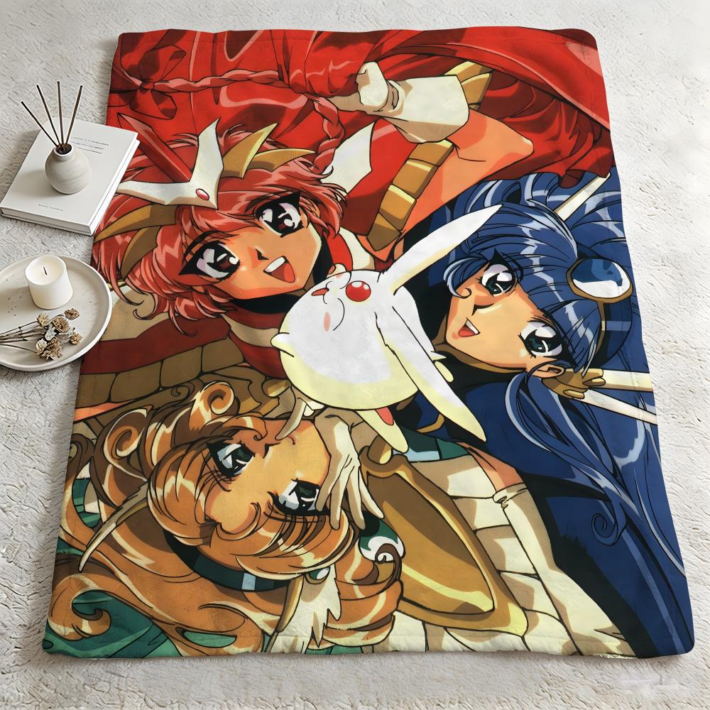 Anime M-Magic Knight Rayearth-h Throw Warm Soft Flannel Blanket, Multi-use for Sofa Bed Camping Travel Nap