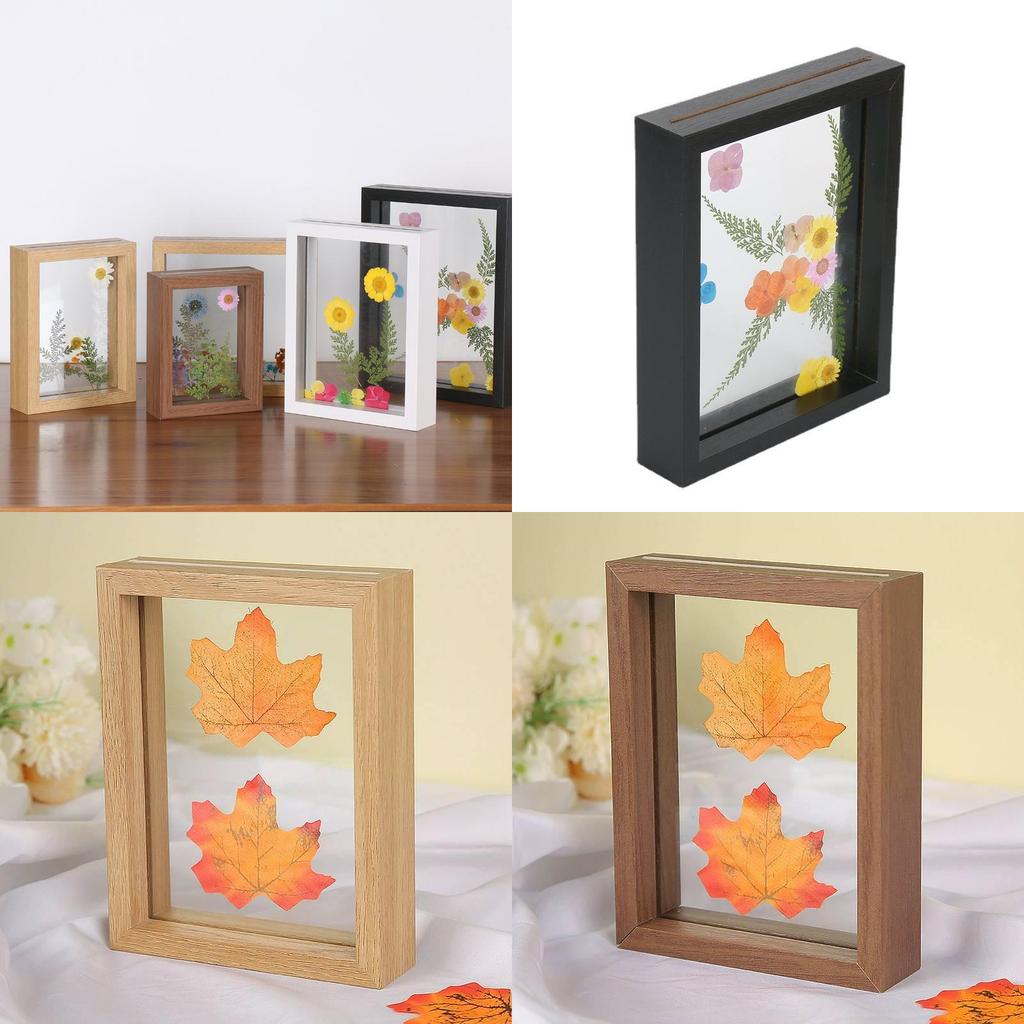 Wooden Doublesided Glass Photo Frame For A4 Herb Leaf Specimen Diy Art Display For Home Decor