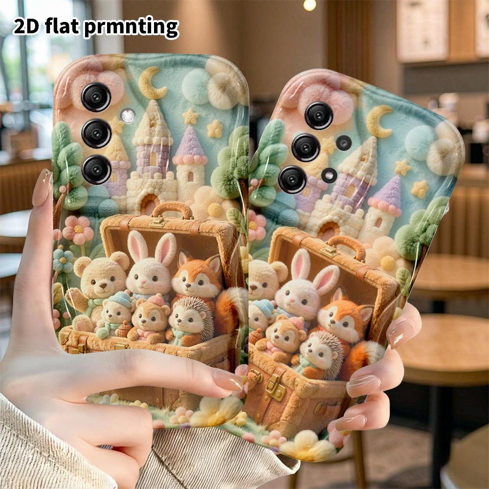Phone Case: 2D flat, suitable for Samsung Galaxy A34 A35 M05 M06 S20 S22 S21 FE Plus 5G protective case, little animal party, perfect Christmas and Ha