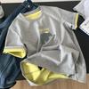 Cartoon Elephant Print Round Neck Short Sleeve T-Shirt Women's Summer Super Nice Contrast Color Top