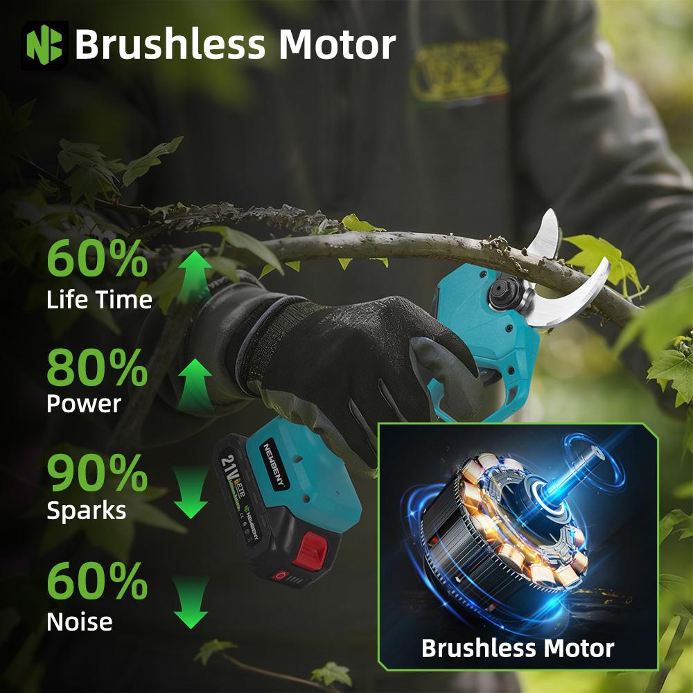 Newbeny 2 Gänge 65mm Bürstenloser Elektrischer Astschere Obstbaum Bonsai Astschere Elektrowerkzeuge Für Makita 18V Akku Stift