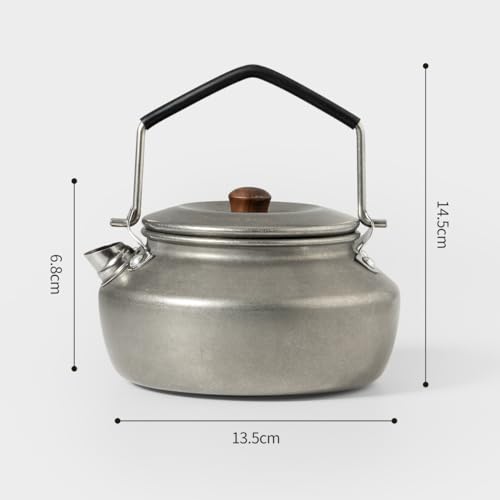 Thous Winds Mini Camping Kettle, Outdoor Kettle, Direct-Stovetop, Stainless Steel, Lightweight, 1-Person Capacity, 0.6L, Includes Mesh Storage Bag