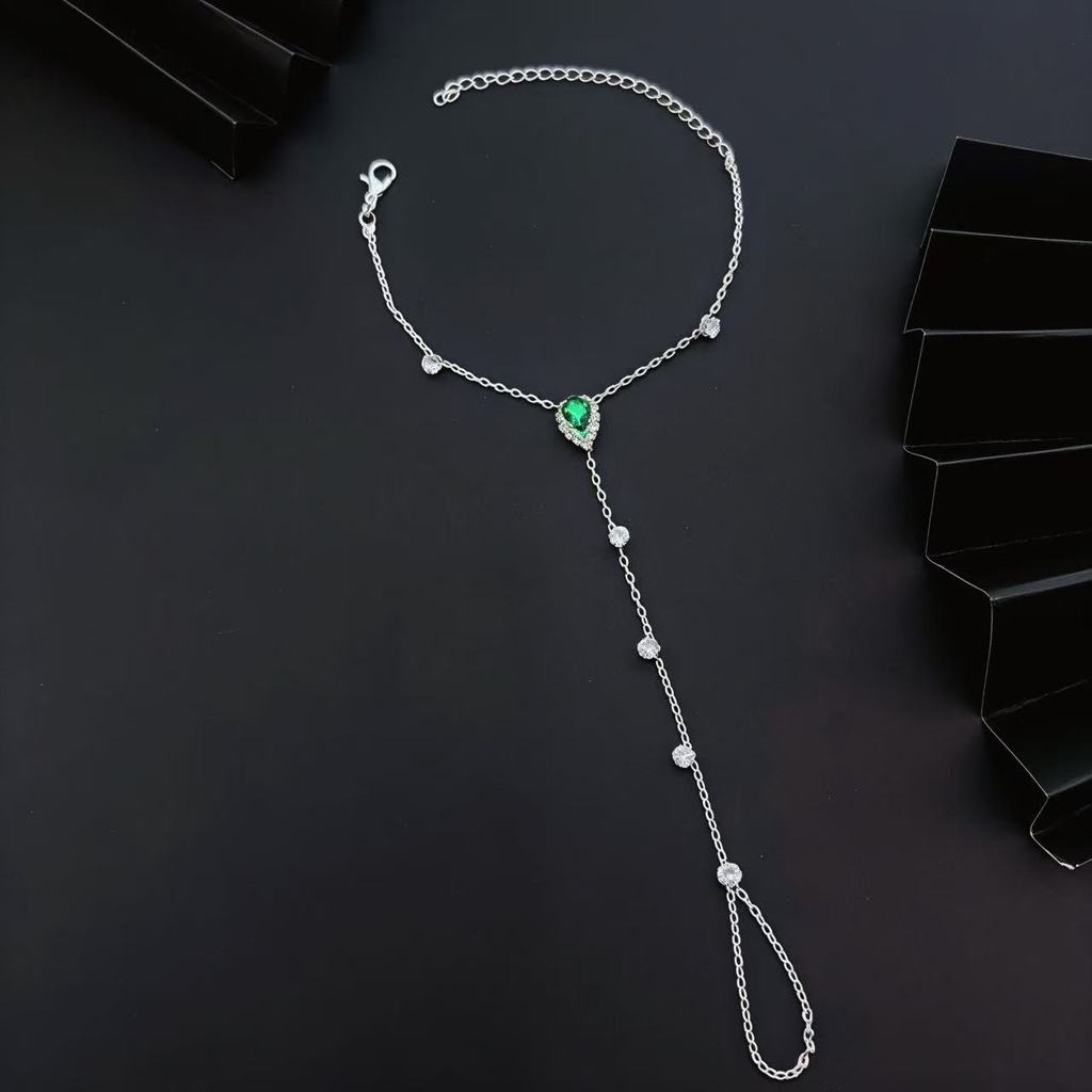 Elegant Zircon Water Drop Bracelet With Geometric Design For Womens Jewelry Gift