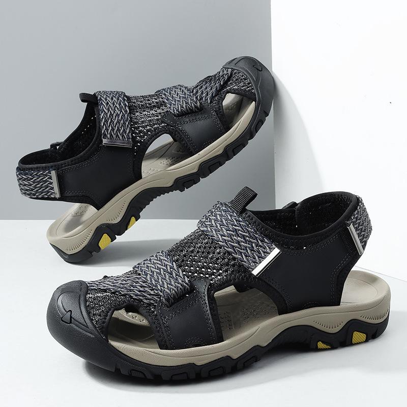Sandals summer mesh sports casual shoes large size outdoor bag head non-slip wading beach shoes