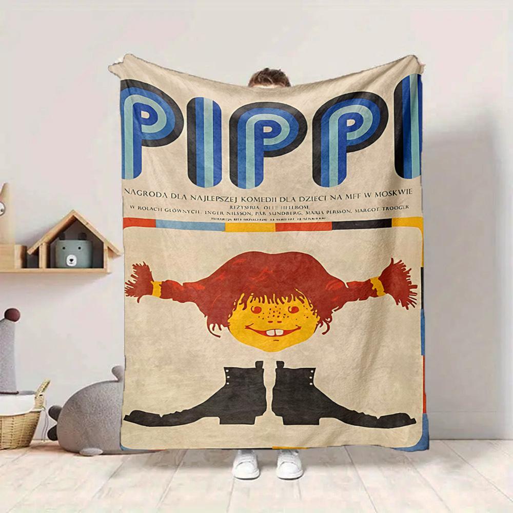 1pc Pippi Longstocking Blanket Lightweight Flannel Blanket Throw Blanket For Sofa, Bed, Travel, Camping, Livingroom, Office, Couch