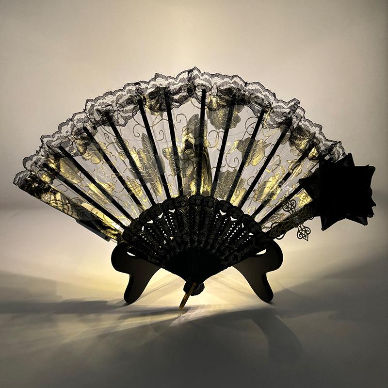 10-Inch LED Luminous Folding Dance & Disco Fan for Bodybuilding, Bars, and KTV Atmosphere
