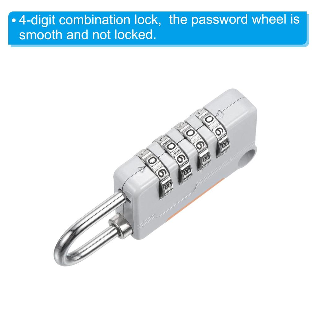 PATIKIL Security Combination Cable Lock with Double Silver 0.5m Wire, 4-Digit Lock, Loops, Anti-Theft Rope, Padlock, Cable, Suitcase,