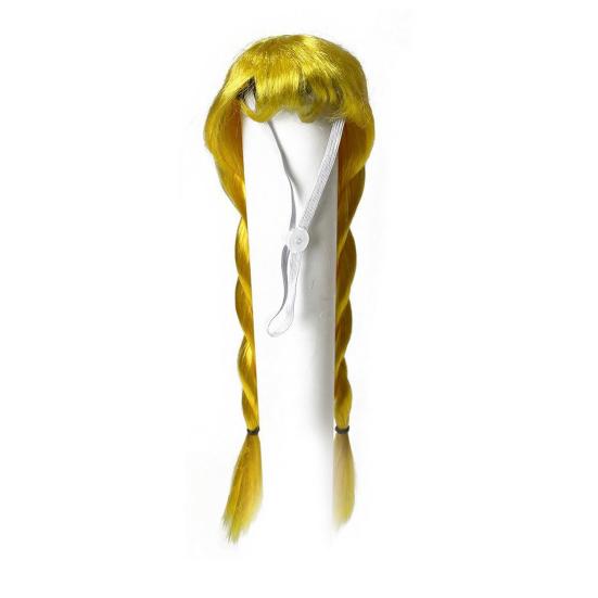 Porch Goose Wig Cute Goose Statue Braid Wig Funny Double Braids with Adjustable Elastic Band for Lawn Goose Statue Yard Garden Outdoor Decoration