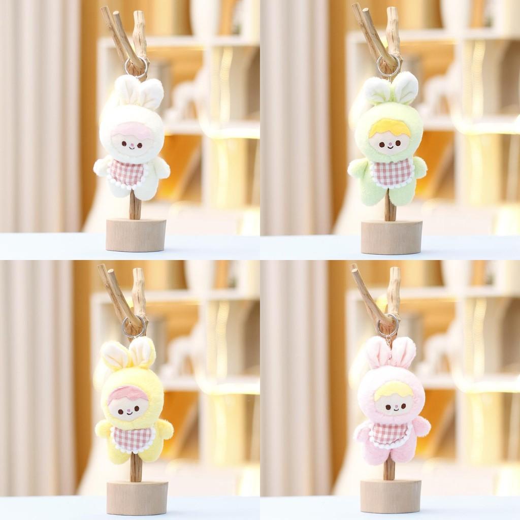 Rabbit Bib Key Chain Cartoon Toy Backpack Pendant Decoration Plush Cute Doll