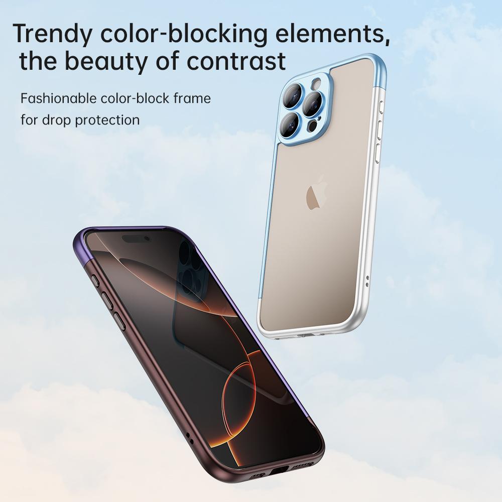 Slim Matte Frame With Glass Lens Protection Case For iPhone 16 15 14 13 12 Pro Max Plus Hollow Back Panel Cooling Bumper Cover