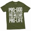 Men's Pro Gon Pro 2nd Amendment T-shirt Constitution Tee Shirt Army Green Tee