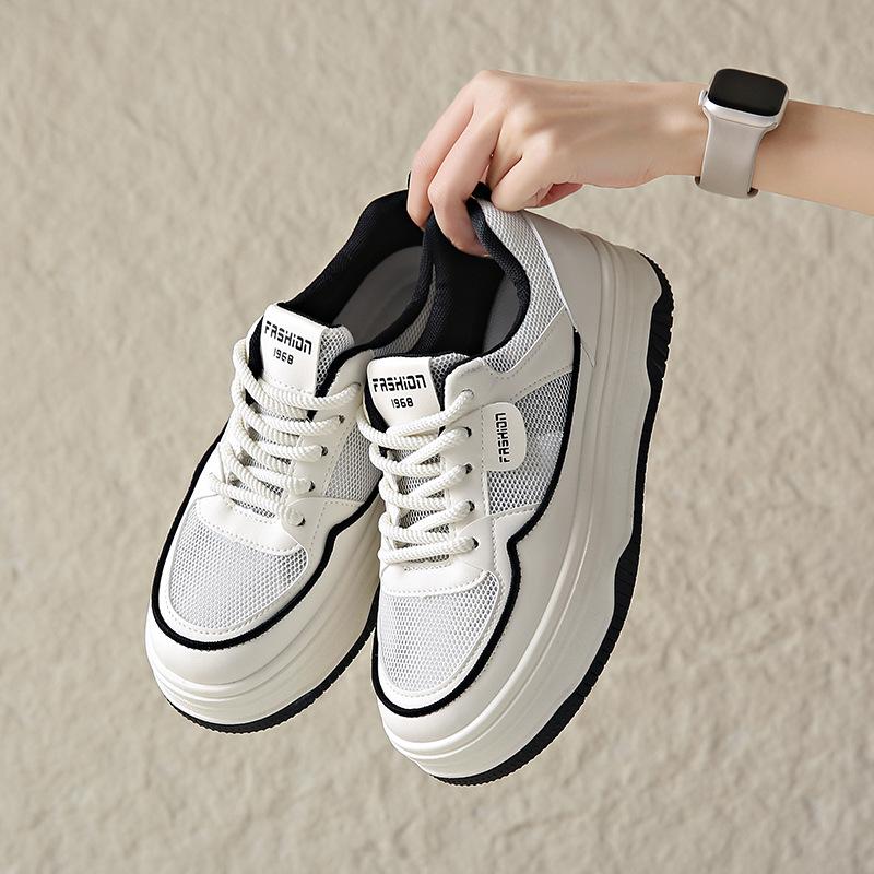 Lässige Sneaker mit dicker Sohle Damen Sommer Neu Atmungsaktiver Sneaker Mode Mesh Papa Schuhe Studenten Sneaker Sneaker