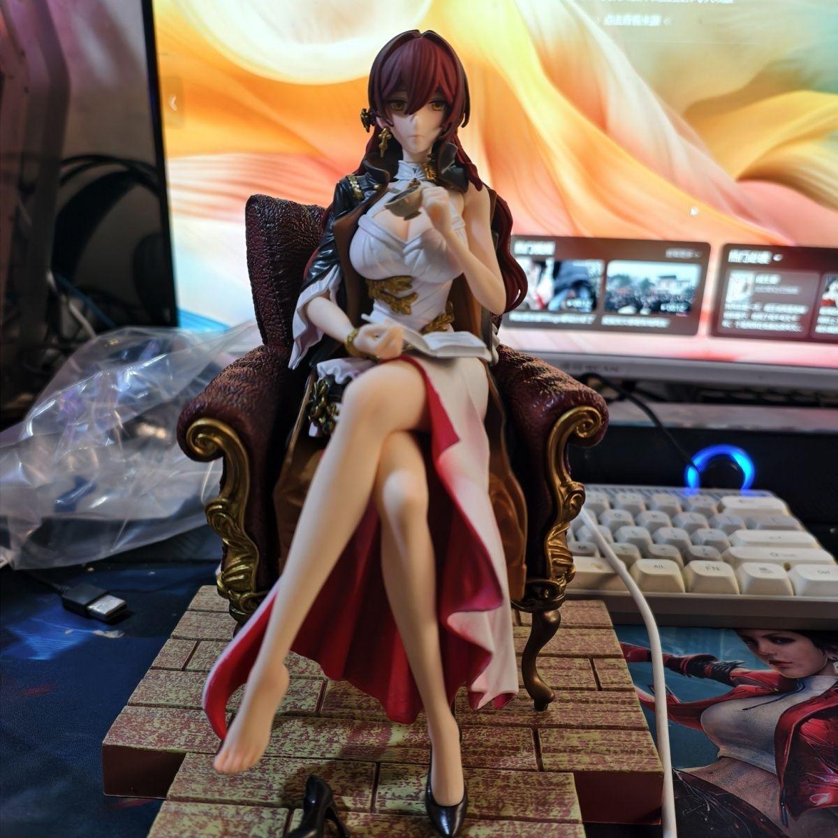 

Honkai Star Rail Game Himeko Anime Figurine Trailblazer Sitting Posture Himeko Figurine Collection Statue Model Ornament Toys Present no box