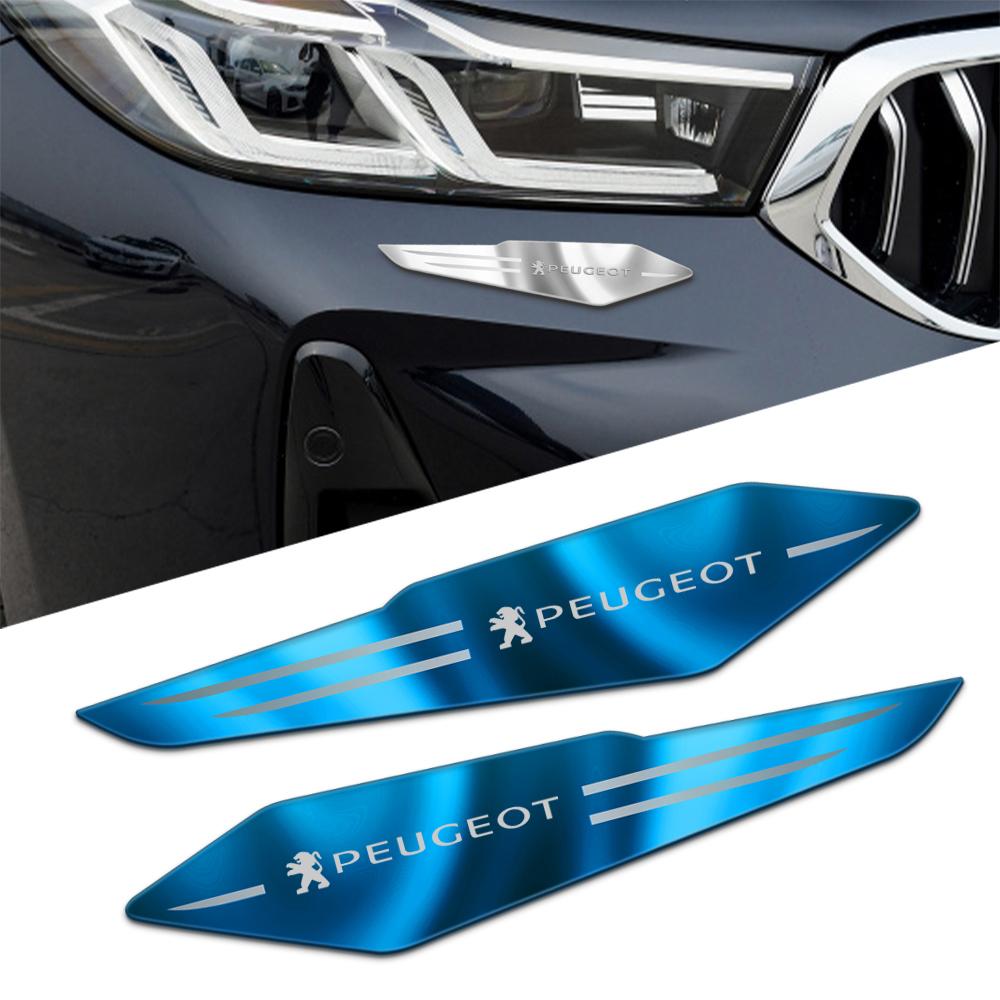 2 szt. Metalowe naklejki 3D na błotnik boczny samochodu, emblemat nadwozia, dekoracja, naklejka do Peugeot 206 207 208 307 107 2008 308 3008 Akcesoria