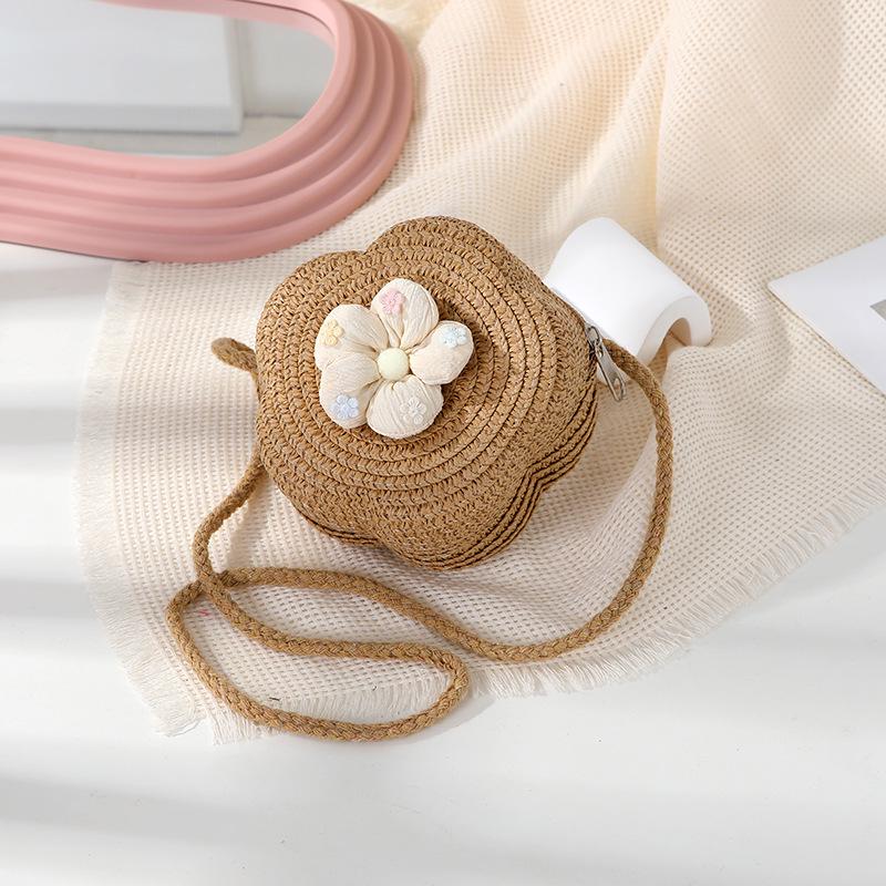 Süße florale Sommer-Strohhut-gewebte Crossbody-Mini-Tasche 2025