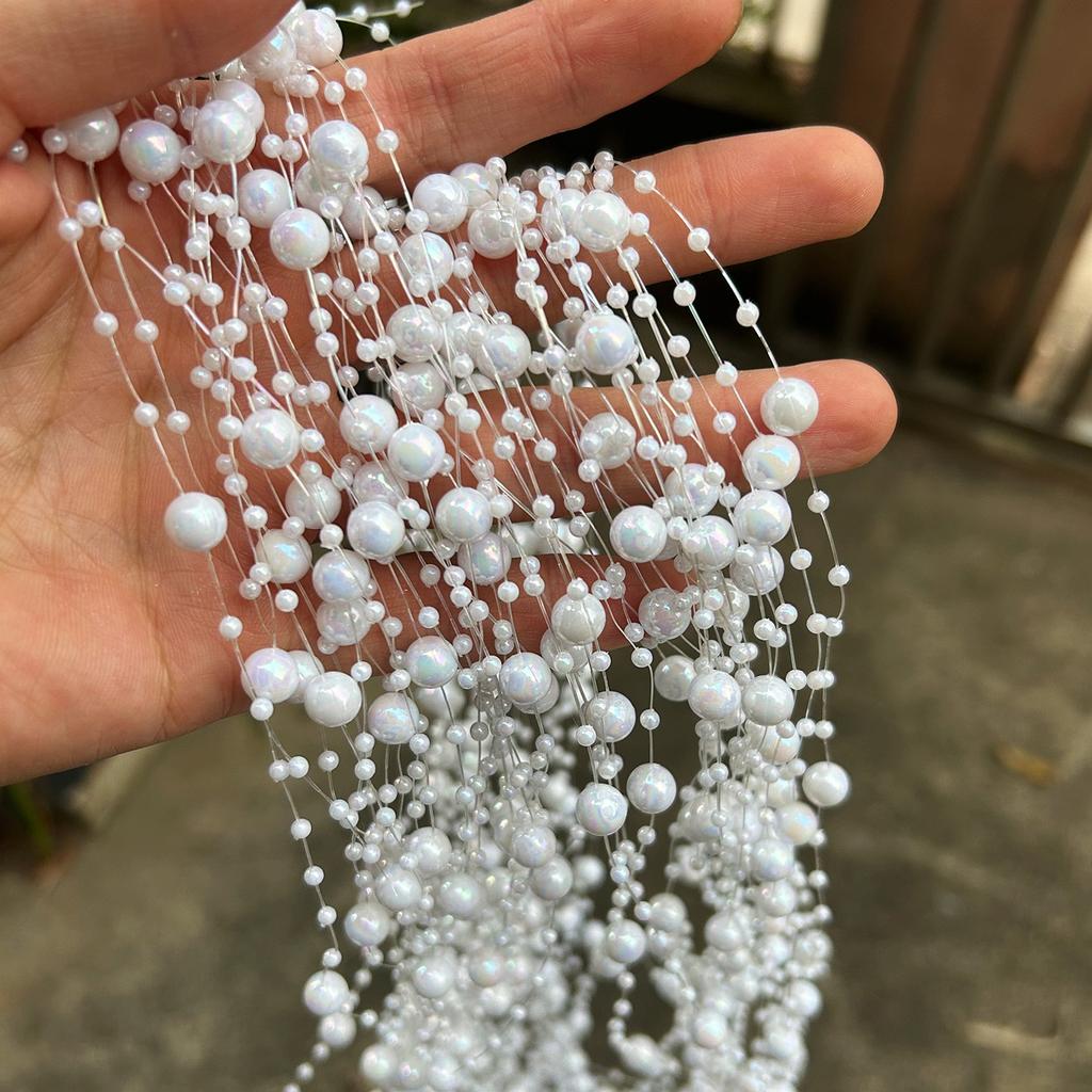 Faux Pearl Fringe Chain Artificial Pearls String DIY Handmade Jewelry Accessories Bridal Hair Accessories Bouquet Decor