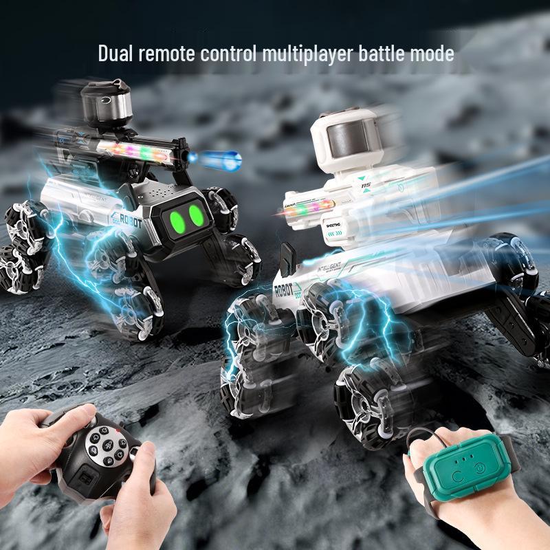 Jucărie Câine Acrobatic cu 8 Roți Transfrontalieră: Jucărie Inteligentă Electrică Deformabilă, cu Telecomandă, Pistol cu Apă, Cățărare