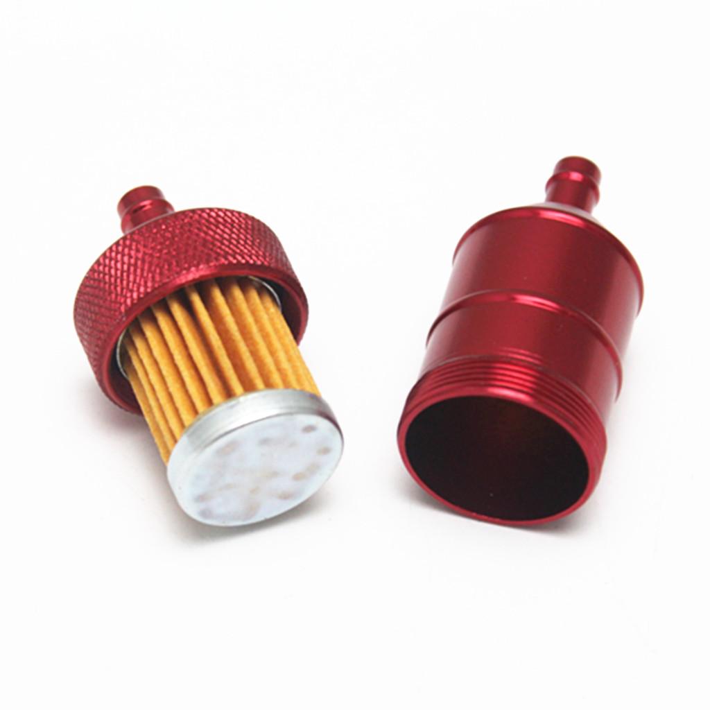 2 Pieces 8mm Aluminium Inline Fuel Petrol Diesels Filter White