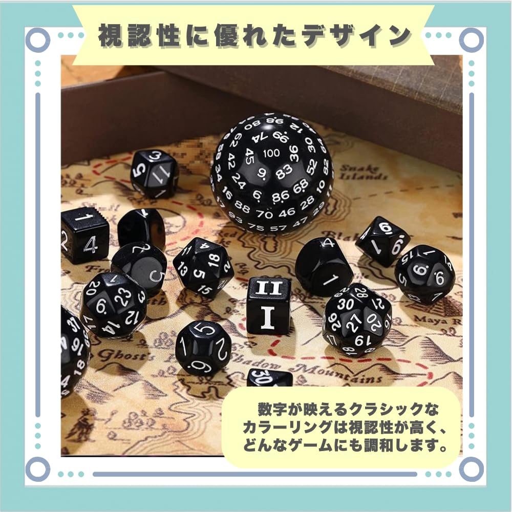 Ideastore 100-sided Dice, 100-sided Dice, Polyhedral Dice Set, 15 Pieces (white)