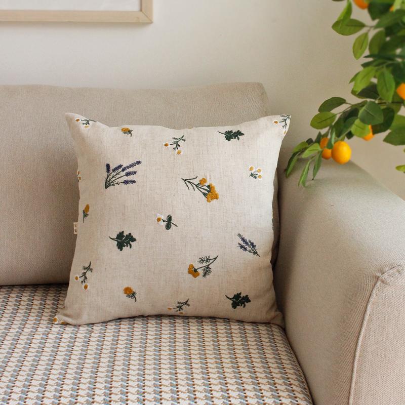 1PC Cotton Linen Pillowcase Soft and Comfortable Cushion Cover Home Decor Sofa Pillows Living Room Couch Ornament Invisible Zip
