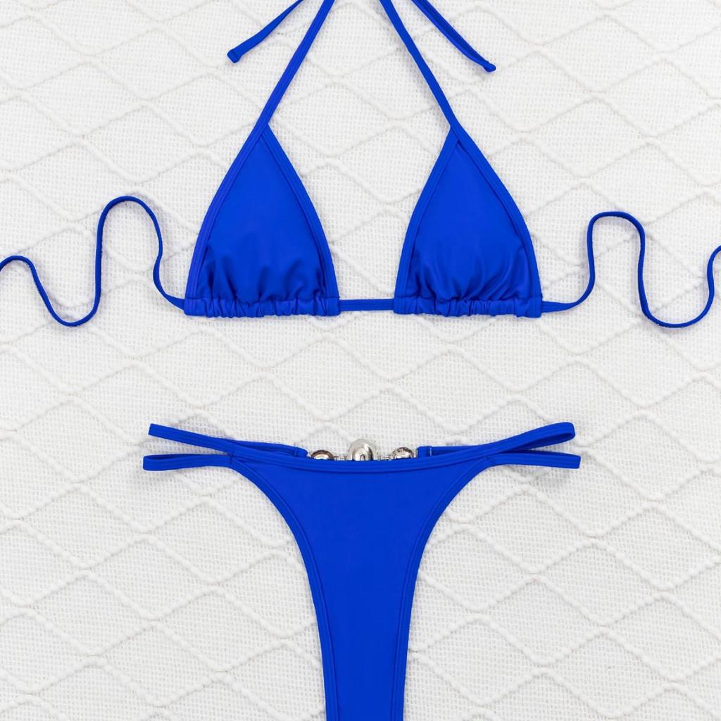 2023 Crystal Diamond Triangle Thong Bikini - Women's European & American Swimwear