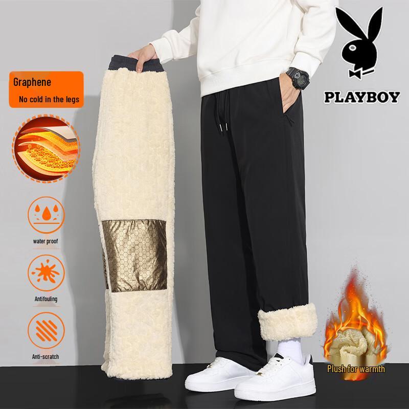 Playboy Men's Winter Sherpa Lined Straight Leg Cotton Pants