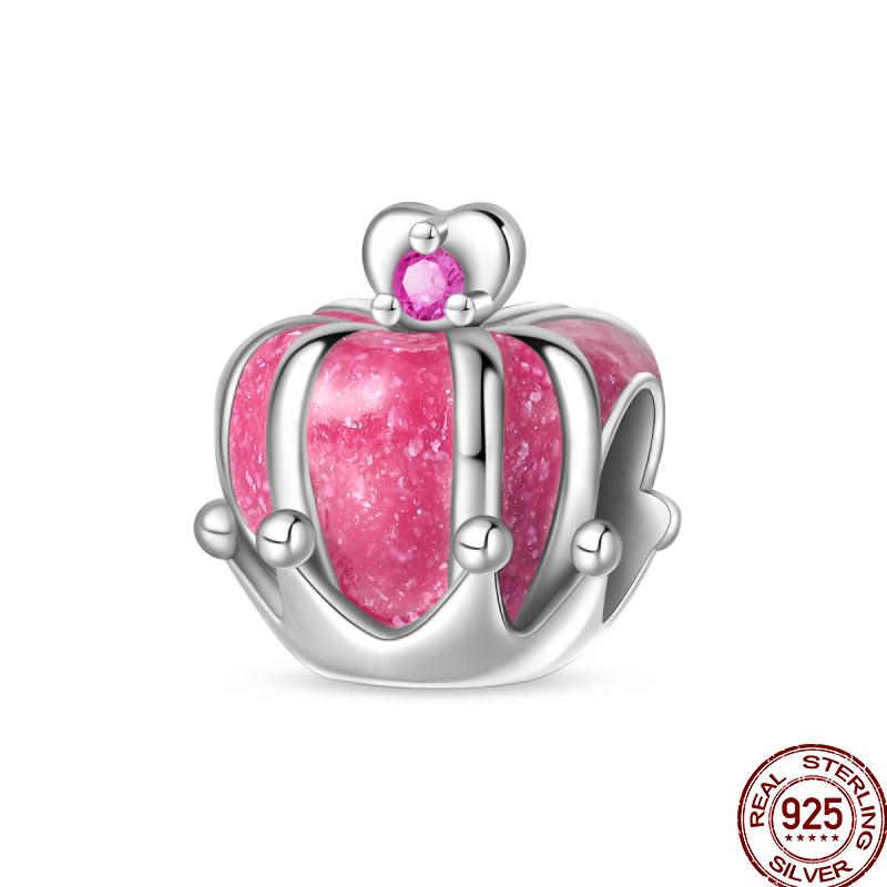 925 Silver Romantic Princess Pink Dress Lipstick Dancing Shoes Charm Beads For 3MM 925 Original Bracelet Jewelry