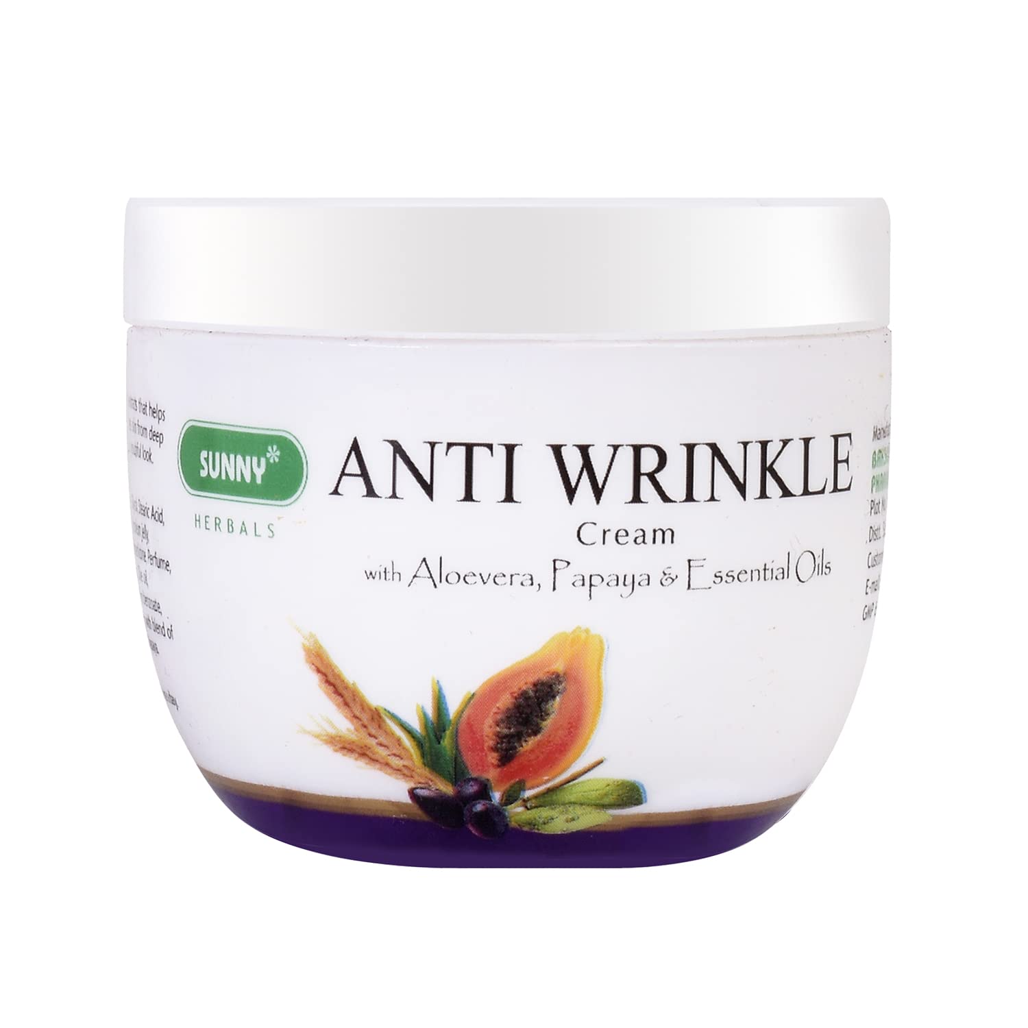 Sunny Herbals Anti Wrinkle Cream 50G | Hydrating Firming Skin Care for Supple Youthful Skin