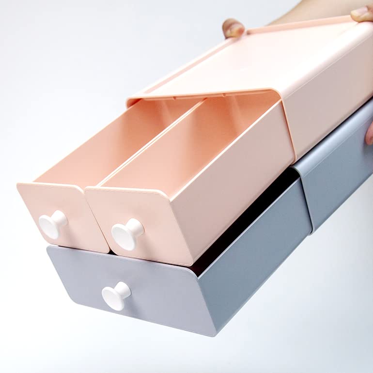 livinbox Desk Trinket Desk Desktop Storage Desktop Trinket Medicine Office Stationery Small Item Stackable and Box, Drawer, Two-Tier Organizer, Box,