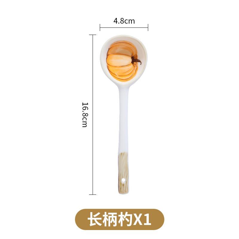 High value Nordic pumpkin bowl plate combination household ceramic tableware high light luxury pastoral