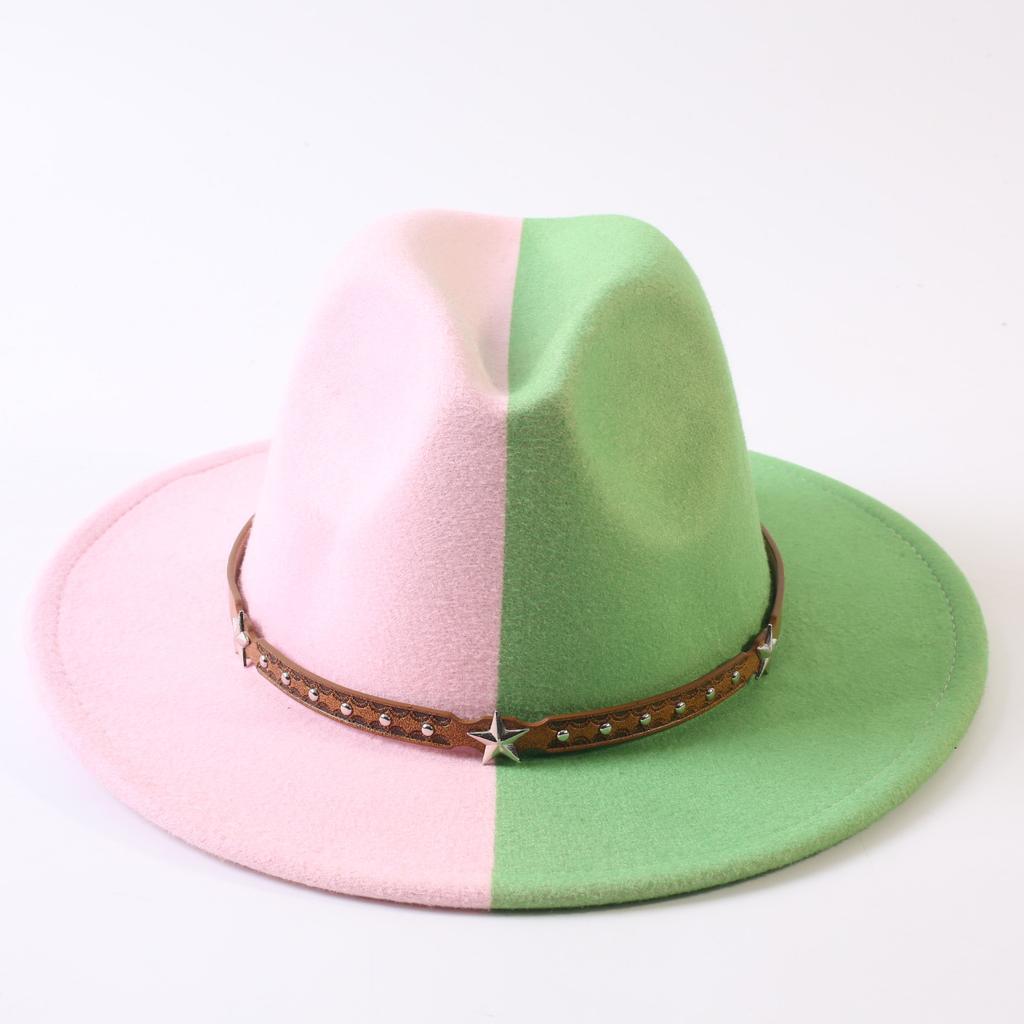 Popular European and American Classic Double-color Wide-brimmed Top Hat Men's and Women's Fashion OL Style Cowboy Hat Jazz Hat