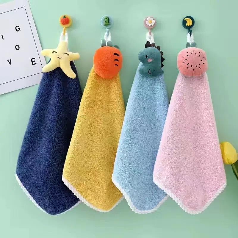 Soft, Absorbent, Hangable Hand Towel – Cute & Non-Shedding for Children's Bathroom or Kitchen Use.