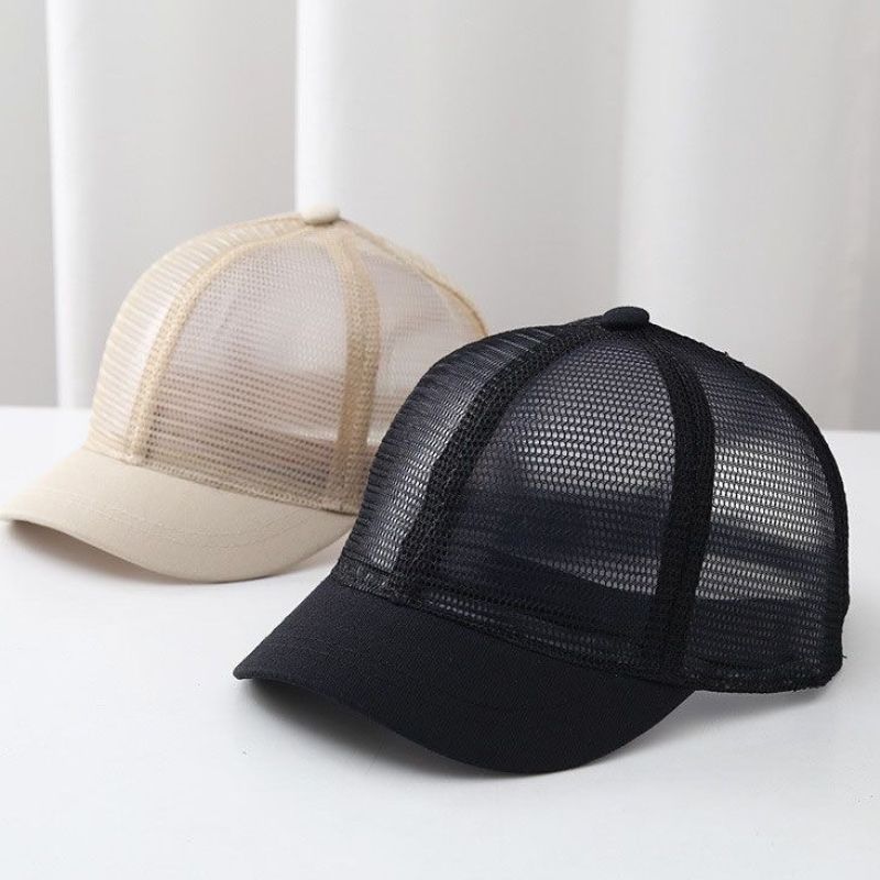 New Short Brim Baseball Cap Full Mesh Breathable Thin Peaked Cap for Men Women Skeleton Mesh Duck Tongue Cap Sunscreen Sun Hat