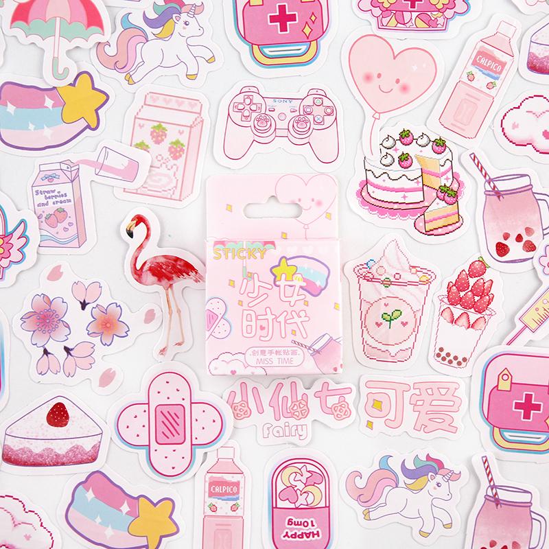 Journamm 46pcs Cute Bear Kawaii Creative Mini Sticker Decoration Diy Ablum Diary Scrapbooking Label Sticker Stationery Supplies