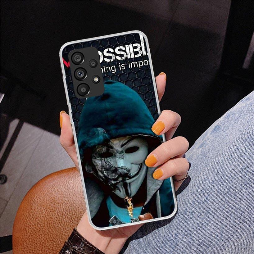Anonymous V Mask Phone Case For Samsung Galaxy A17 A16 A15 A14 A13 A57 A56 A55 A54 A53 A37 A36 A35 A34 A33 A26 A25 A24 A23 Galax