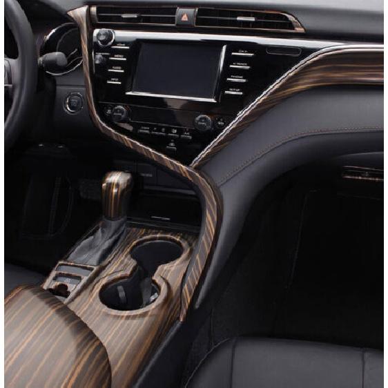 For Toyota Camry 2018- Peach Wood Grain Steering Wheel U Type Cover Trim