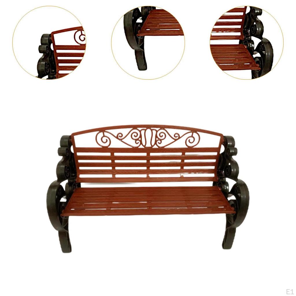 1:6 Dollhouse Garden Bench Furniture Chair Miniature Patio Porch Toy Photography