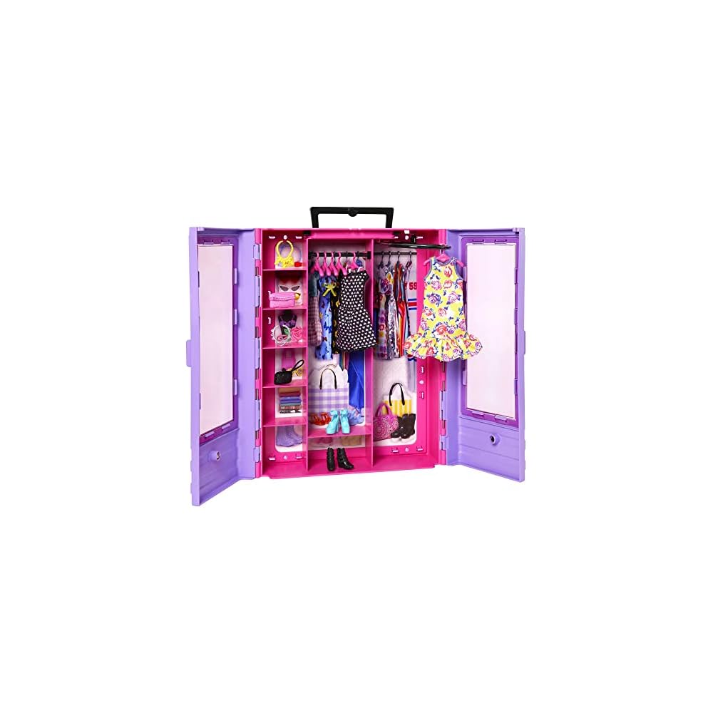 Barbie Barbie and Purple Closet Doll and Fashion Set with Accessories for Ages 3 and Up