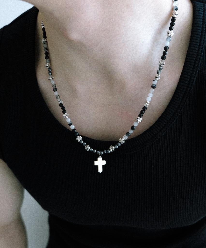 Nakedblood [Handmade] Pale Prayer Beads Necklace